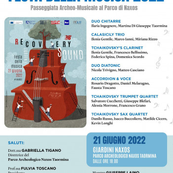 Parco Naxos Taormina, Festa della Musica 2022, locandina NAXOS.